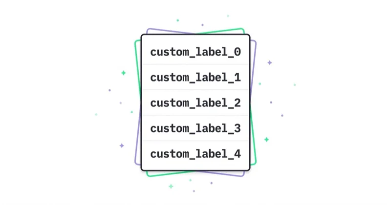 The five Merchant Center custom label fields, custom_label_0 through custom_label_4, listed as feed rows.