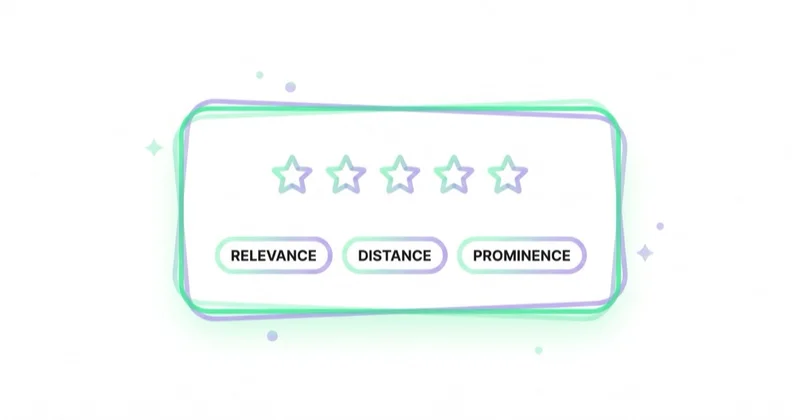Google Business Profile ranking rests on relevance, distance and prominence, plus review quality.