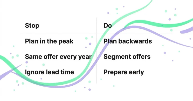 Diagram: calendar do's and don'ts.