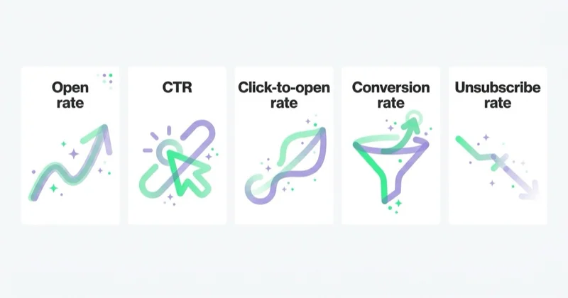 Diagram: email metric definitions.