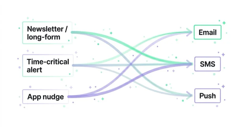 Diagram: matching message type to channel.