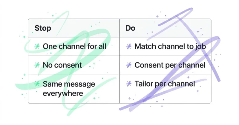 Diagram: channel-choice do's and don'ts.