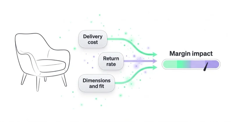 How delivery cost, return rate and fit affect furniture margin