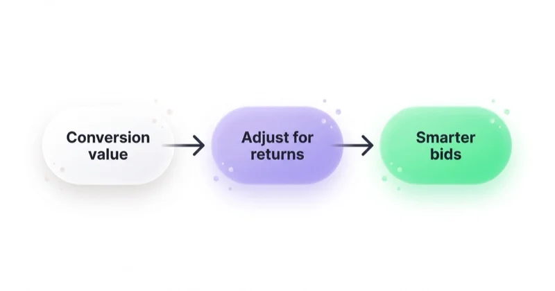 Returns-aware bidding — adjust conversion value for returns to drive smarter bids.