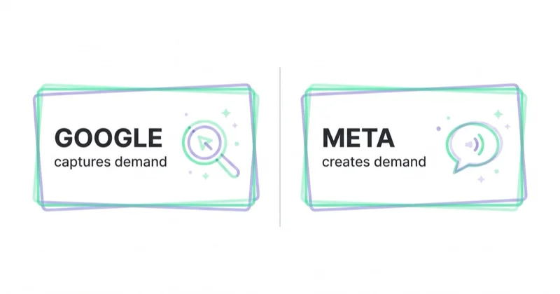Google captures existing demand while Meta creates demand for a gym or studio.