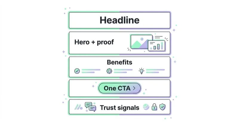 Diagram: landing page anatomy.