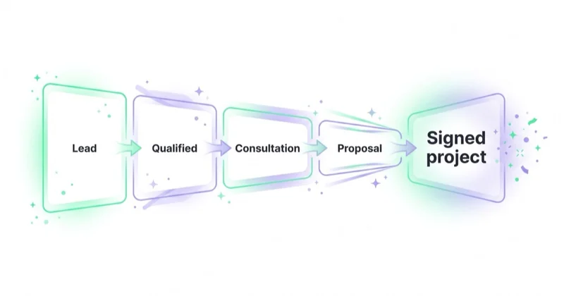 Remodeling funnel from lead to qualified, consultation, proposal and signed project.