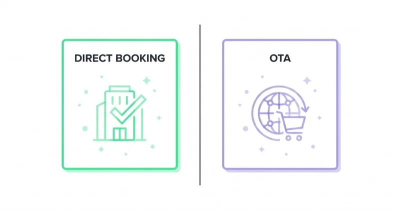 Direct bookings keep more margin and guest data, while OTAs bring reach at a commission cost.