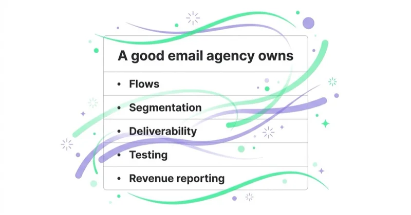 Diagram: what a good email agency owns.