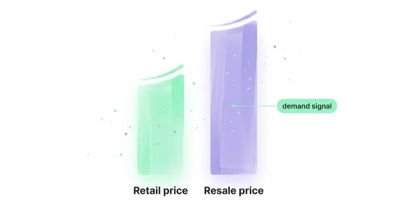 Resale premium as a demand signal — resale price above retail price.