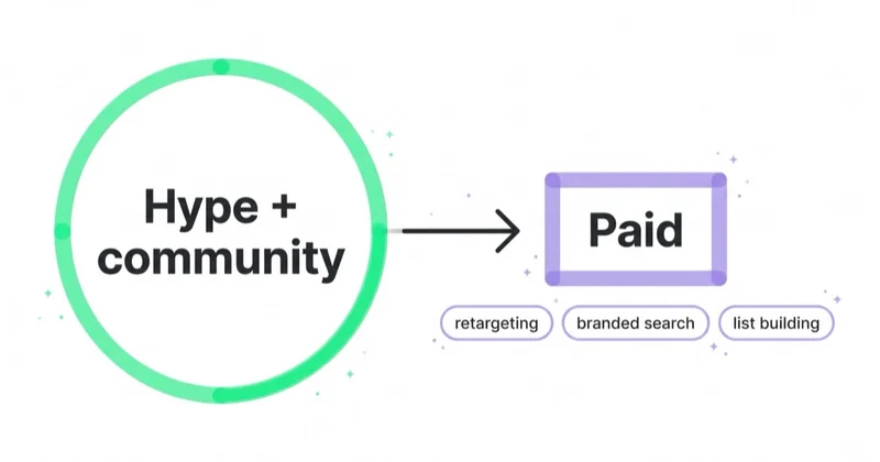 Paid's supporting role for a hype brand: retargeting, branded search and list-building capture the demand hype creates.