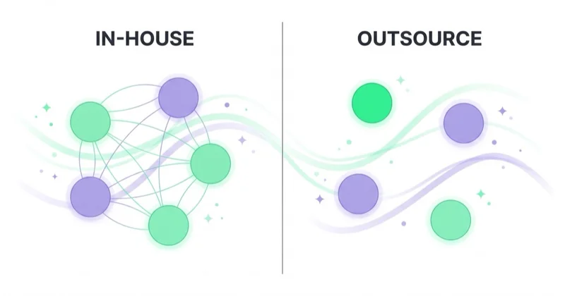 What to keep in-house versus what to outsource in a marketing team.