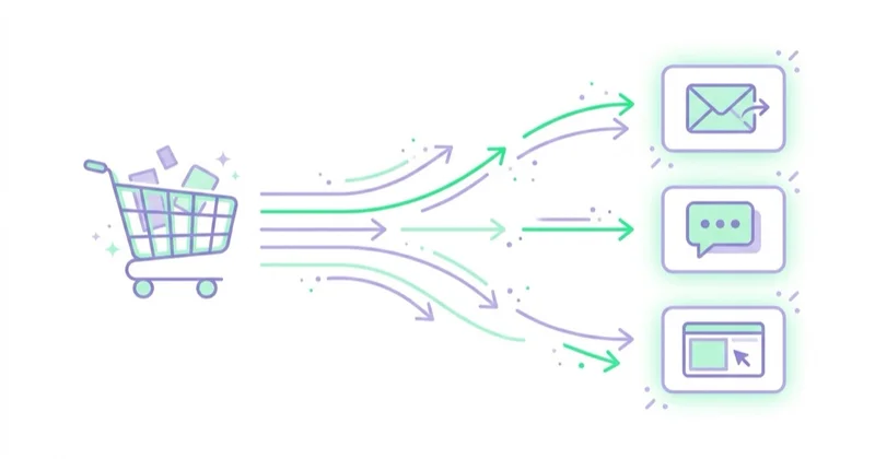 Diagram illustrating abandoned cart recovery channels.