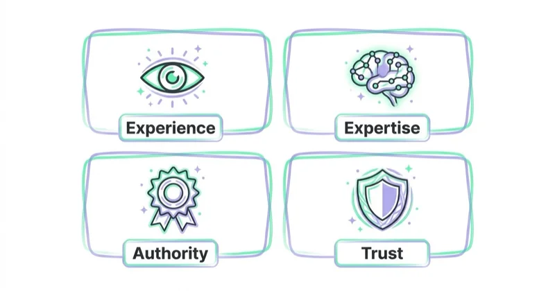 Diagram illustrating what good e-e-a-t looks like in content marketing.