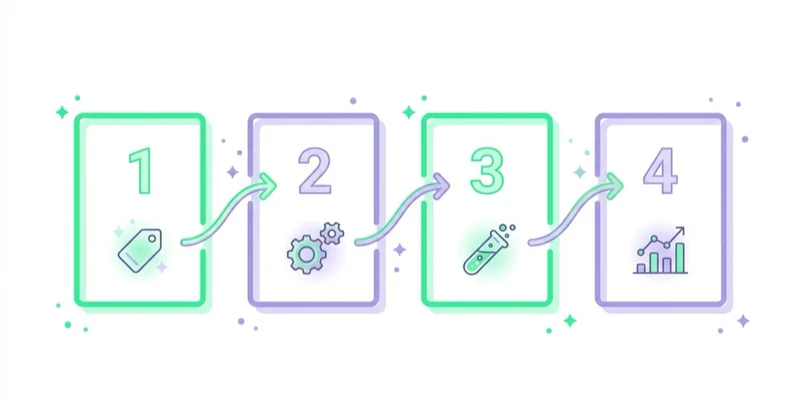 Diagram illustrating how to implement ga4 step by step.