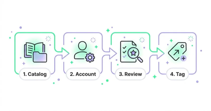 Diagram illustrating step-by-step instagram shop setup.