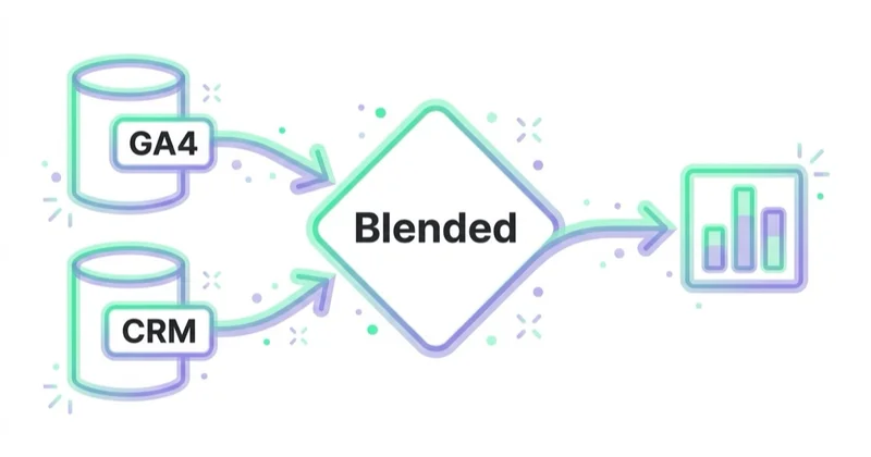 Diagram illustrating blended data: when to use it.