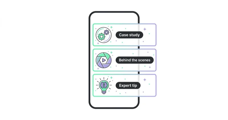 Diagram illustrating instagram stories for services and b2b.
