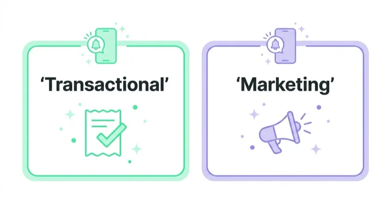 Diagram illustrating transactional vs marketing push.