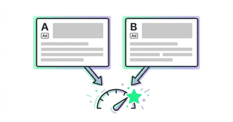 Diagram illustrating how to test ad copy.