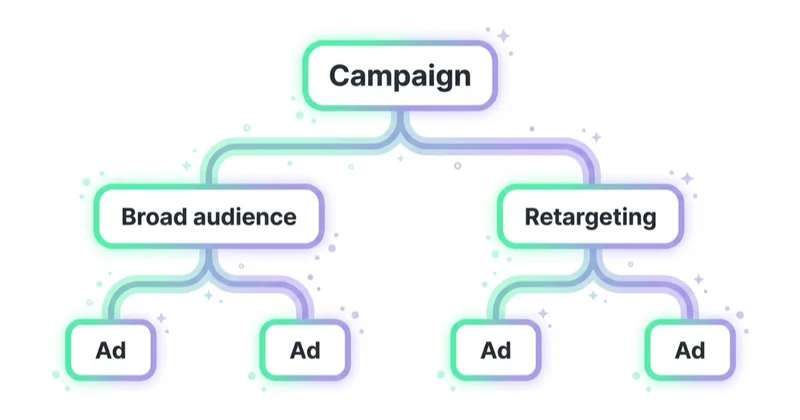 Diagram illustrating recommended campaign structure in 2026.