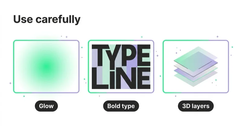 Diagram illustrating visual trends worth using carefully.