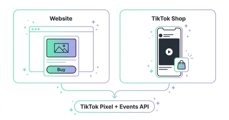 Diagram illustrating ecommerce: website sales and tiktok shop.