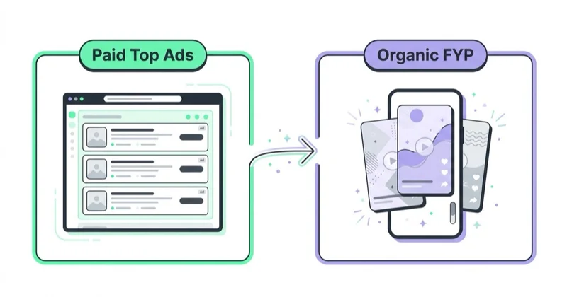 Diagram illustrating creative center for organic tiktok.