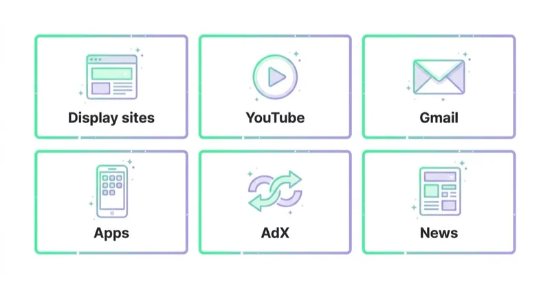 Diagram illustrating where banner ads can run.