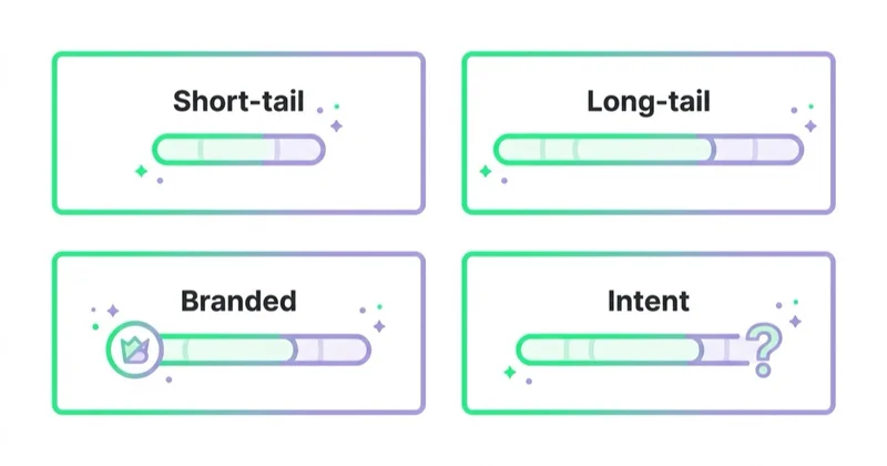 Diagram illustrating types of keywords.