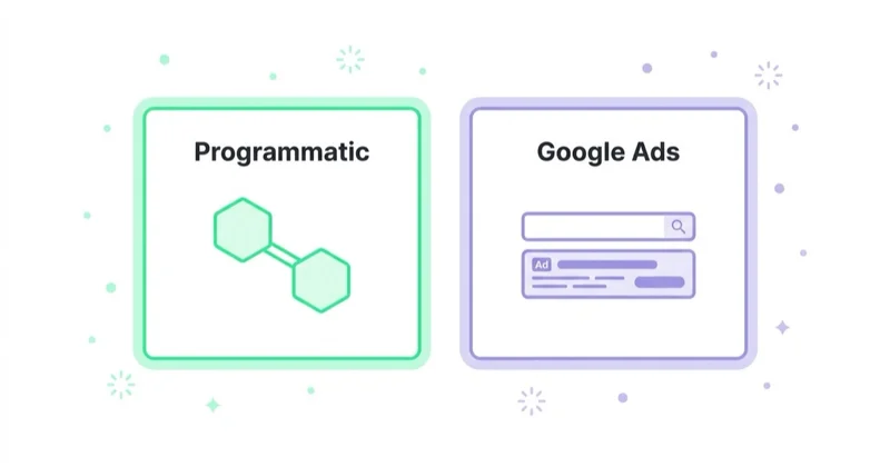 Diagram illustrating programmatic vs google ads.