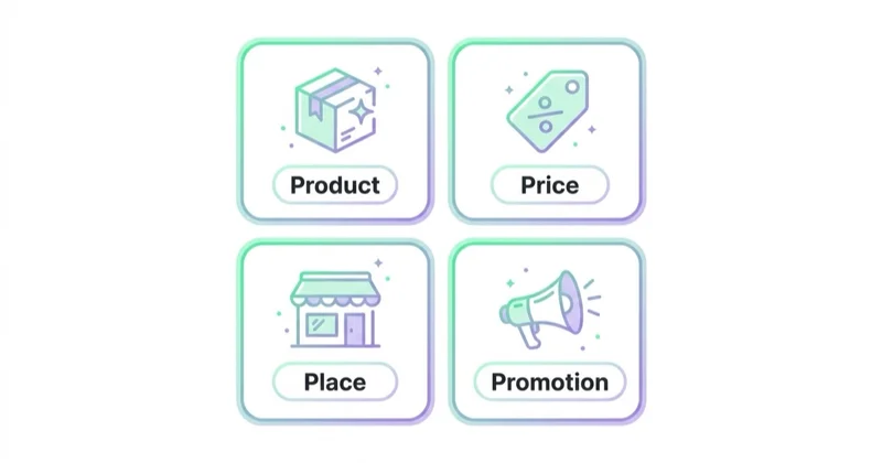 Diagram illustrating 4p marketing in ecommerce.