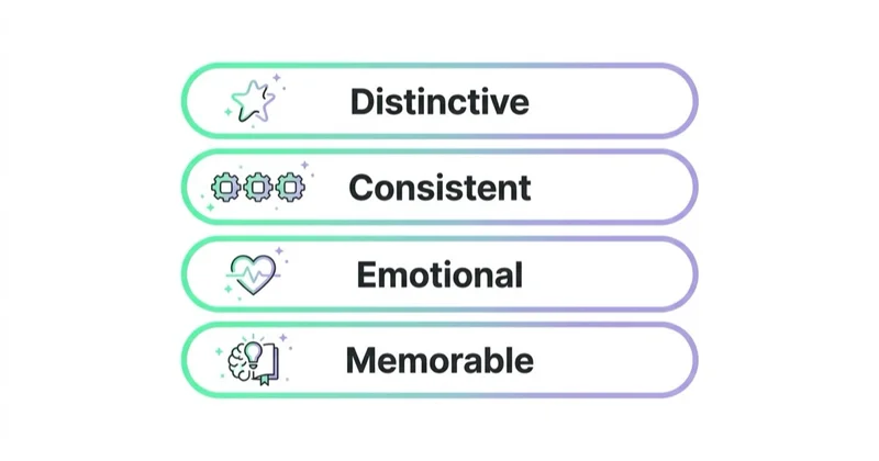 Diagram illustrating creative principles for brand campaigns.