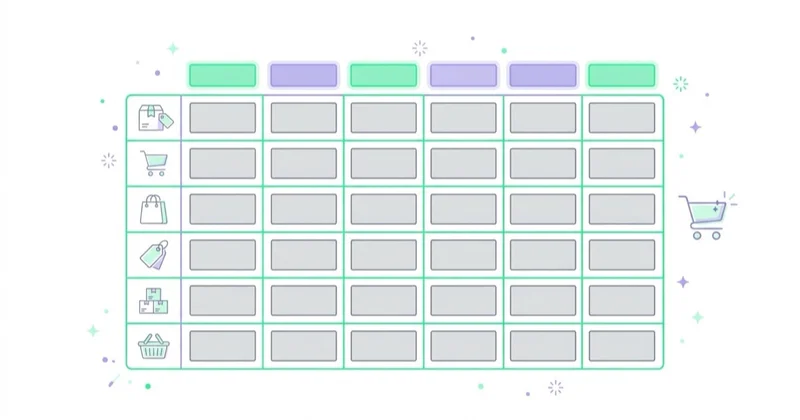 Diagram illustrating keyword matrix for ecommerce.
