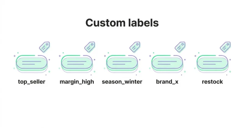 Diagram illustrating custom labels and business data.