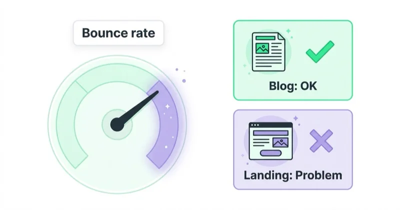 Diagram illustrating when high bounce rate is a problem.