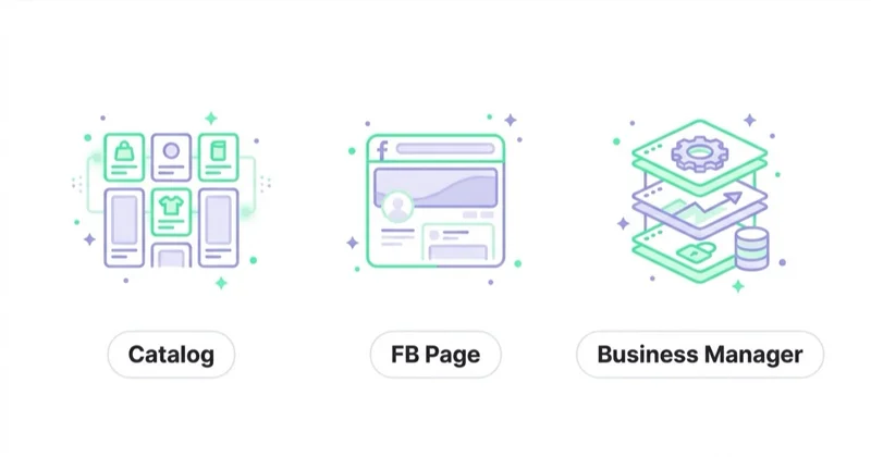 Diagram illustrating what is needed before creating a facebook shop?.