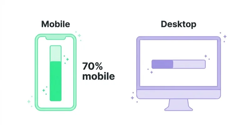 Diagram illustrating online selling and mobile-first behavior.