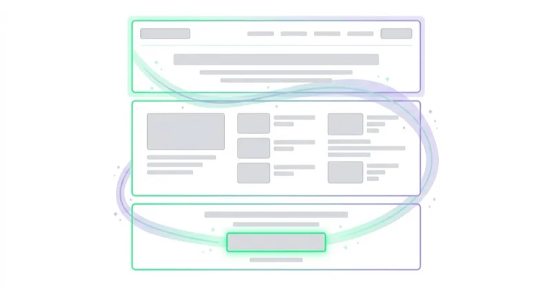 Diagram illustrating storytelling on landing pages.