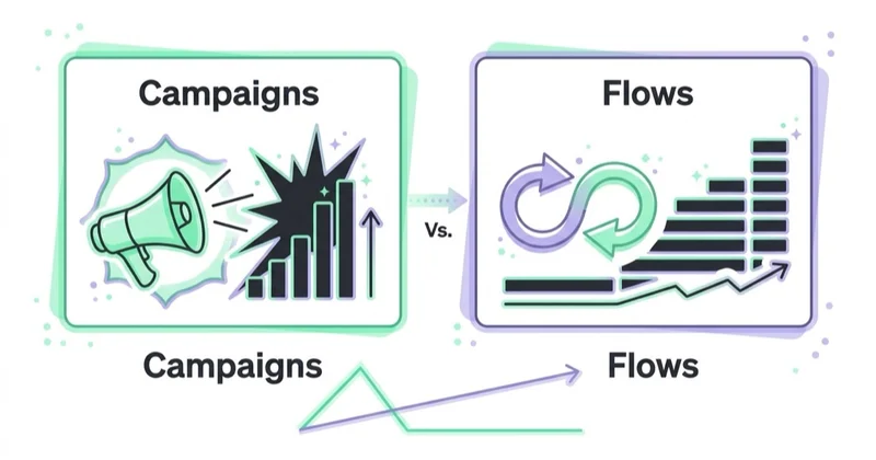 Diagram: campaigns versus always-on flows.