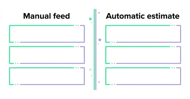 Diagram: Can Google create the inventory data automatically? — Manual feed, Automatic estimate.