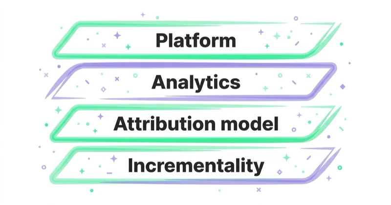 A four-layer measurement system: platform, analytics, attribution model and incrementality.