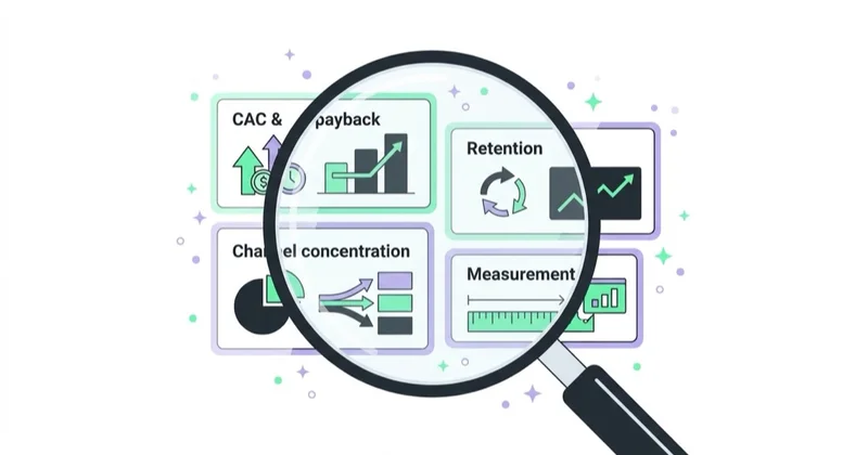 What PE and strategic buyers check: CAC and payback, channel concentration, retention and measurement.