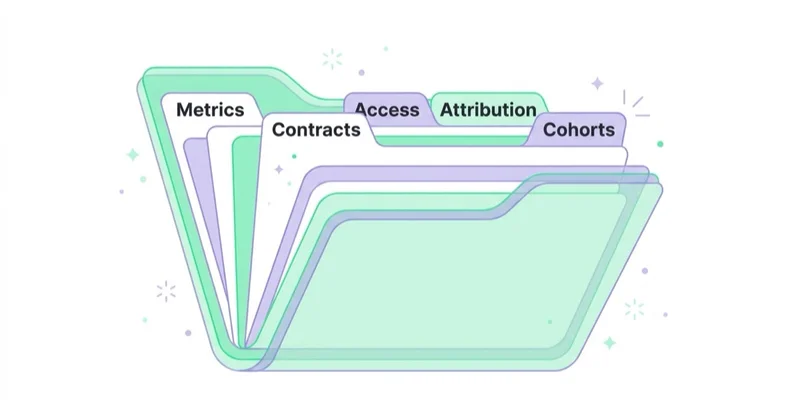 A reproducible marketing data room: metrics, contracts, access, attribution and cohorts.