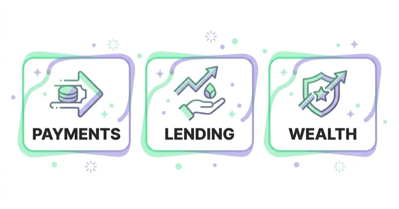 Channels by financial sub-vertical: payments, lending and wealth.