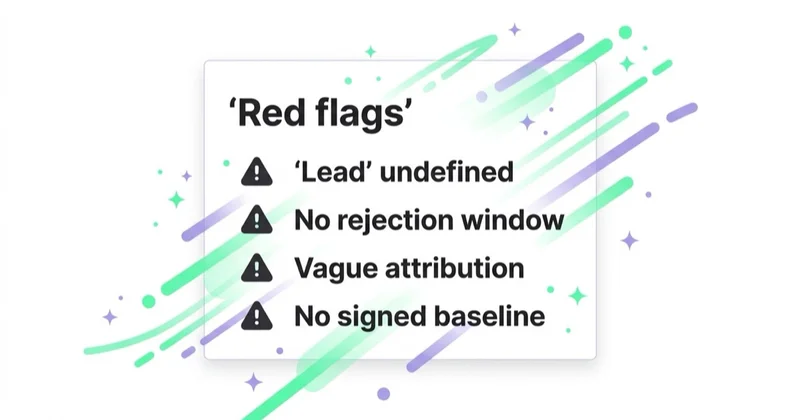 Diagram: pay-per-lead red flags.