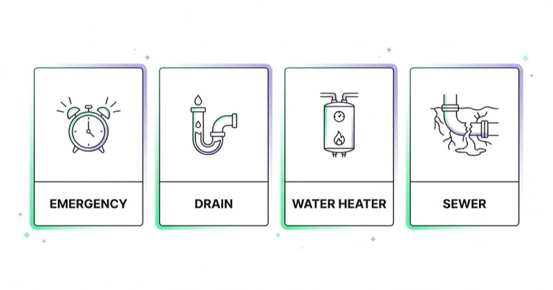 Plumbing job value varies across emergency calls, drain work, water heaters and sewer jobs.