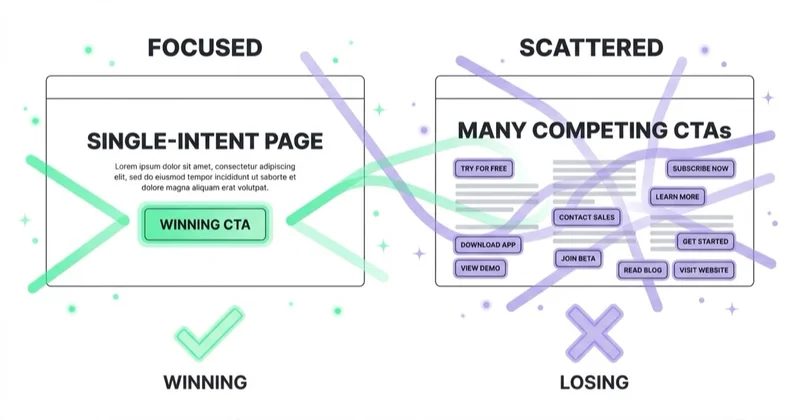 Diagram: one intent per landing page.