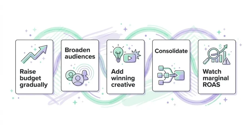 Diagram: the levers for scaling Meta ads.