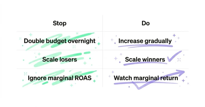 Diagram: scaling do's and don'ts.